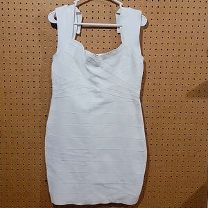 Fashion Nova White Mini Bandage Dress in size XL